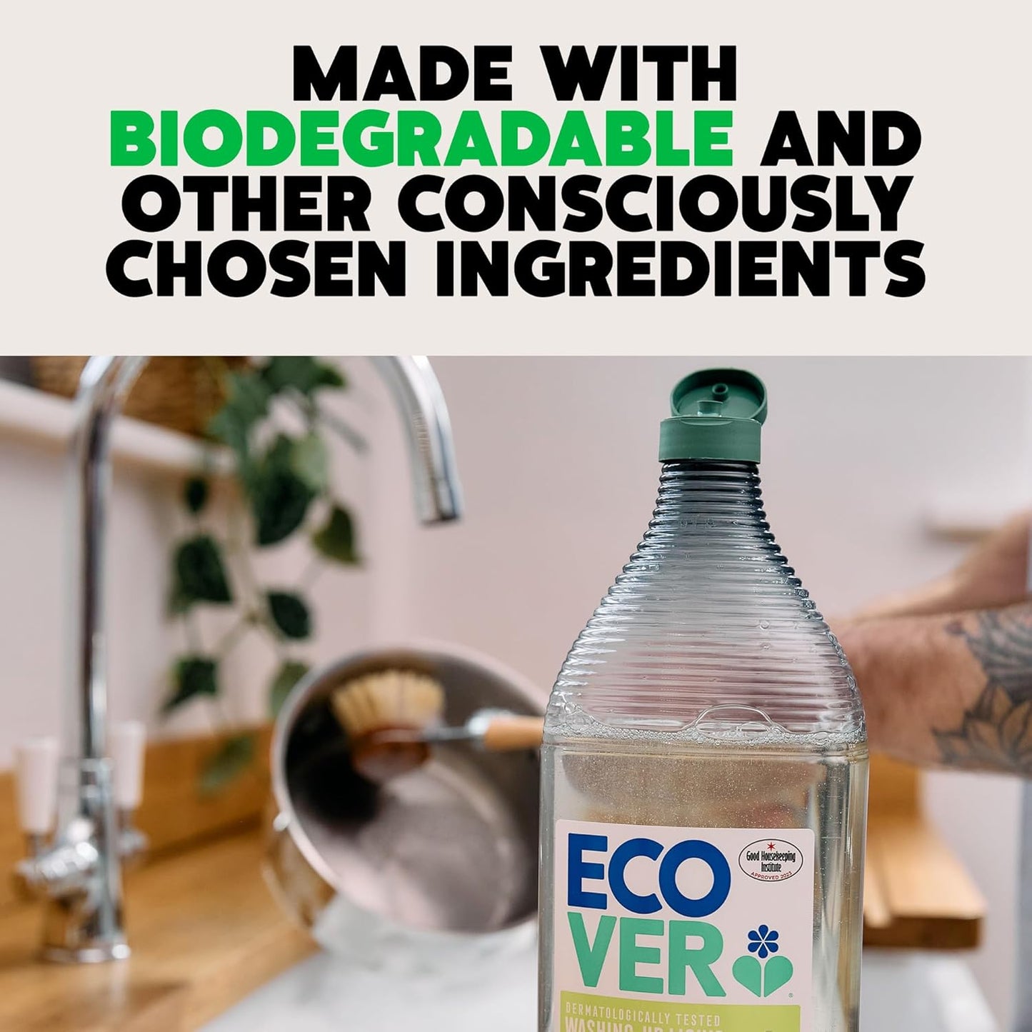 Ecover Washing Up Liquid Refill, Lemon & Aloe Vera, 5L