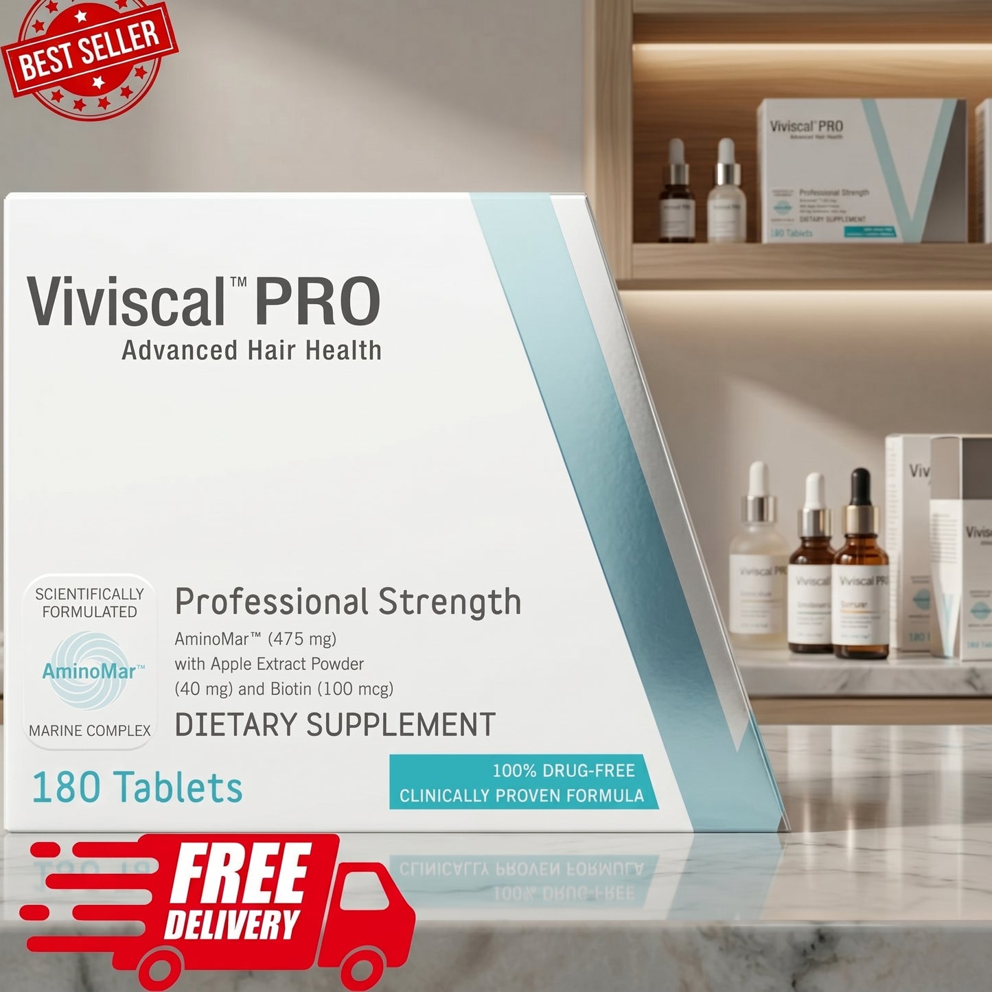 Viviscal PRO Professional Hair Growth Supplement | 180 Tablets