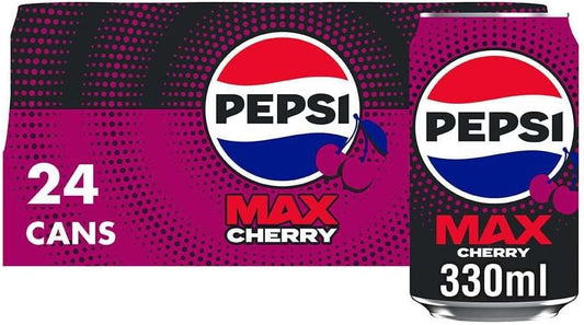 Pepsi Max Cherry No Sugar Cola Cans 24 x 330ml