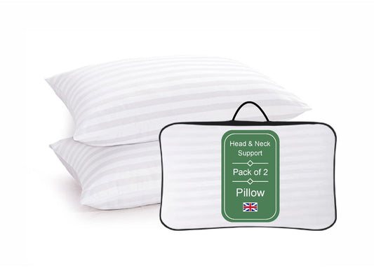 Luxury Stripe Pillows – Premium Hotel Quality, Soft & Durable with Hollowfiber Filling – Pack of 2