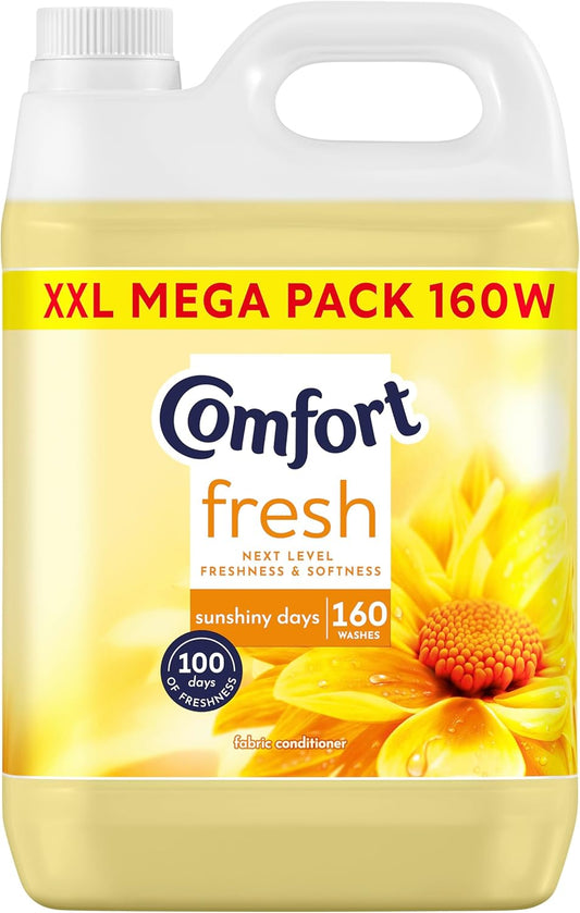 Comfort Fresh Sunshiny Days Fabric Conditioner Softener with Motion-Activated Fragrance Technology 100 Days of Freshness 160 washes (4.8 L)