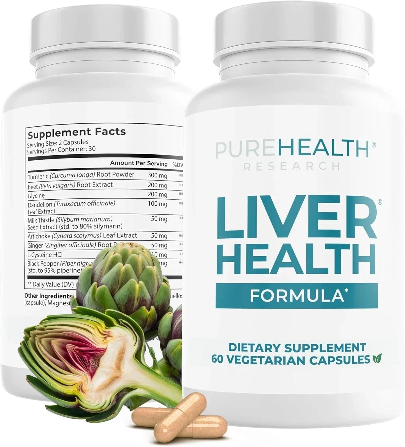 PureHealth Research Liver Health Formula – 60 Vegetarian Capsules