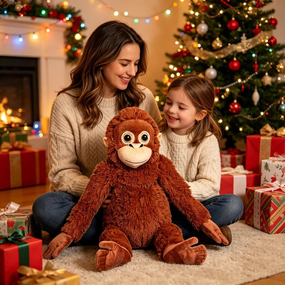 26” Large PUNCH Monkey Djungelskog Brown Orangutan Gorilla Ape Shaggy Plush Toy – Soft Stuffed Animal